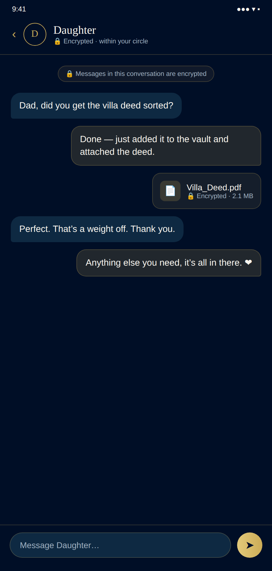Encrypted conversations