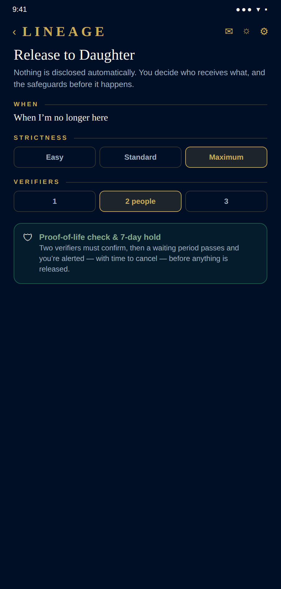 Verified release controls